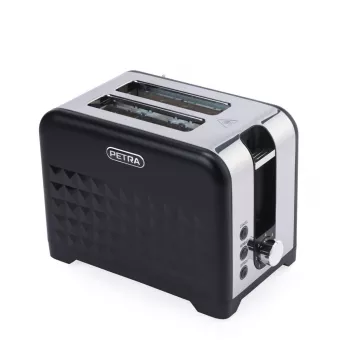 Toaster Petra PT6104BVDE 2-Scheiben, schwarz, einstellbare Bräunung, herausnehmbare Krümelschublade