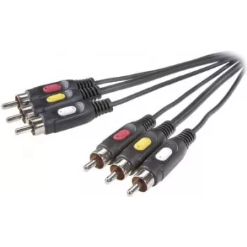 SpeaKa Professional Composite RCA AV-Anschlusskabel [3x RCA-Stecker - 3x RCA-Stecker] 2 m Schwarz (SP-7869864)