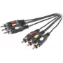 SpeaKa Professional Composite RCA AV-Anschlusskabel [3x RCA-Stecker - 3x RCA-Stecker] 2 m Schwarz (SP-7869864)
