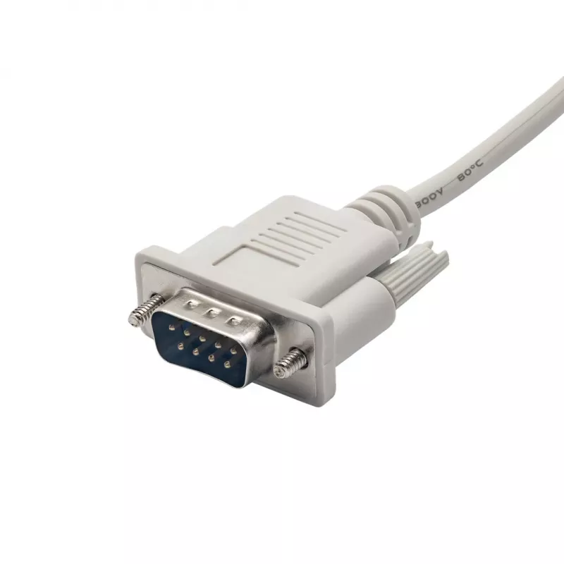 Akyga AK-CO-03 RS-232 Seriell-Kabel, D-Sub 9-polig Stecker/Stecker, nicht gekreuzt, 2 m, Weiß