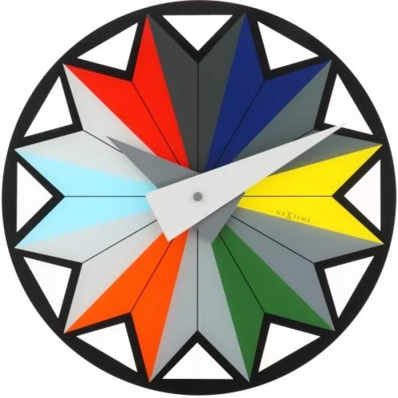NeXtime Uhr 8163 Circus, Ø43 cm, Wand, Schwarz/Mehrfarbig