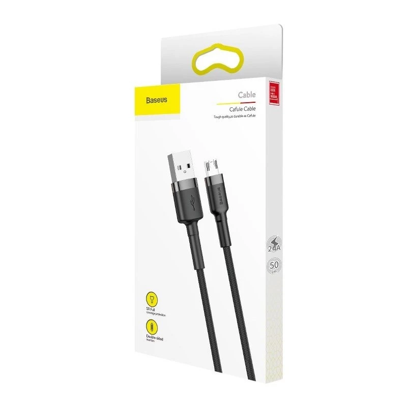 Baseus Cafule 2.4A 1m Micro-USB-Kabel (grau/schwarz)