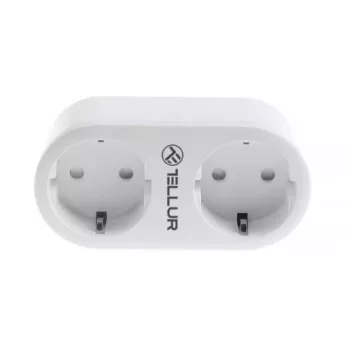 Tellur WiFi AC Doppelsteckdose, Energieverbrauchsmessung, 16A, 2400W