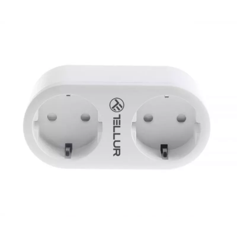 Tellur WiFi AC Doppelsteckdose, Energieverbrauchsmessung, 16A, 2400W