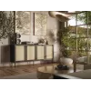 JUTA 4D Kommode 4D 200x39,5x90 schwarz + linol calabria