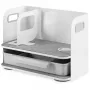 Digitus Desktop-Organizer mit Qi-Ladegerät Stahl Grau Weiß 1 Schublade
