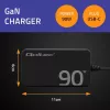 Qoltec 90W GaN Super Fast SLIM Wandladegerät | XP | 5-20V | 4,5A | USB-C 3.1 | Laptop | MacBook | Smartphone | + Kabel