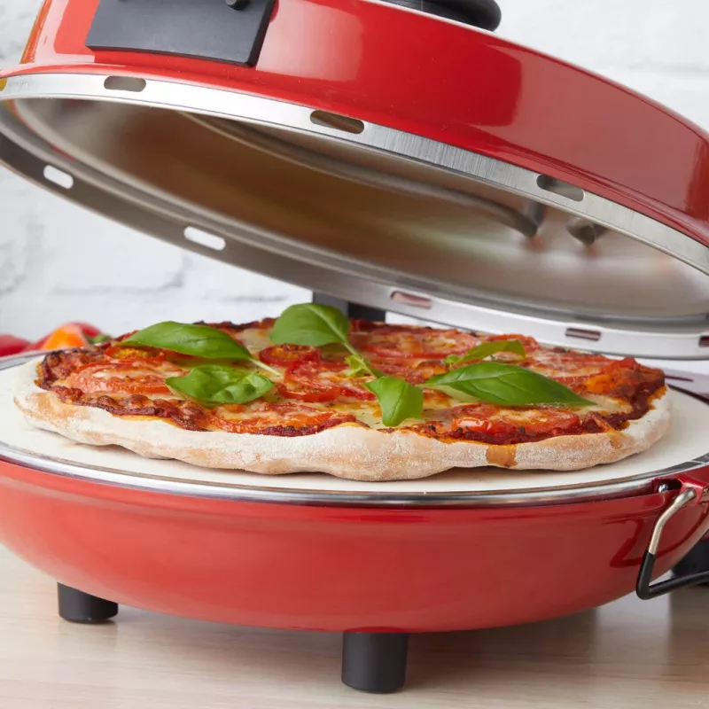 Pizzamaker Petra PT5666VDE Bella Pizza 1200 W antihaftbeschichtete Oberfläche, Tisch-Pizzaofen