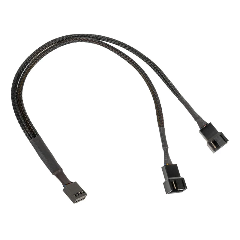 Kolink PWM-Lüfter-Y-Kabel 1-auf-2, 35 cm, schwarz, umflochten, Modell PGW-AC-KOL-111