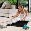Gymnastikmatte für Yoga, Pilates, Fitness, 183x61 cm, Stärke 6 mm, TPE-Material, schwarz, REBEL ACTIVE