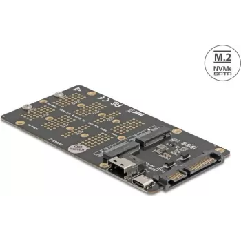 DELOCK Konverter M.2 Key M NVMe SSD auf SFF-8654 und M.2 Key B (Modell 64355)