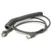 Honeywell USB-Kabel, Spiralkabel, Länge: 2,9 m, Farbe: schwarz, für Voyager/Fusion/Focus (53-53235-N-3)