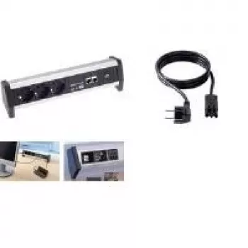 Steckdosenleiste Bachmann DESK 1 3 AC-Steckdosen Schwarz Grau