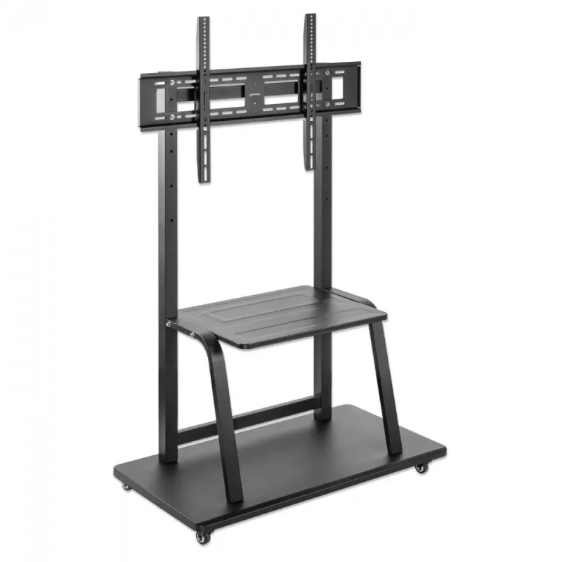 Rollwagen-Ständer MANHATTAN für 1 Bildschirm, 37–100 Zoll, Schwarz, VESA 200x200–800x600, max. 150 kg