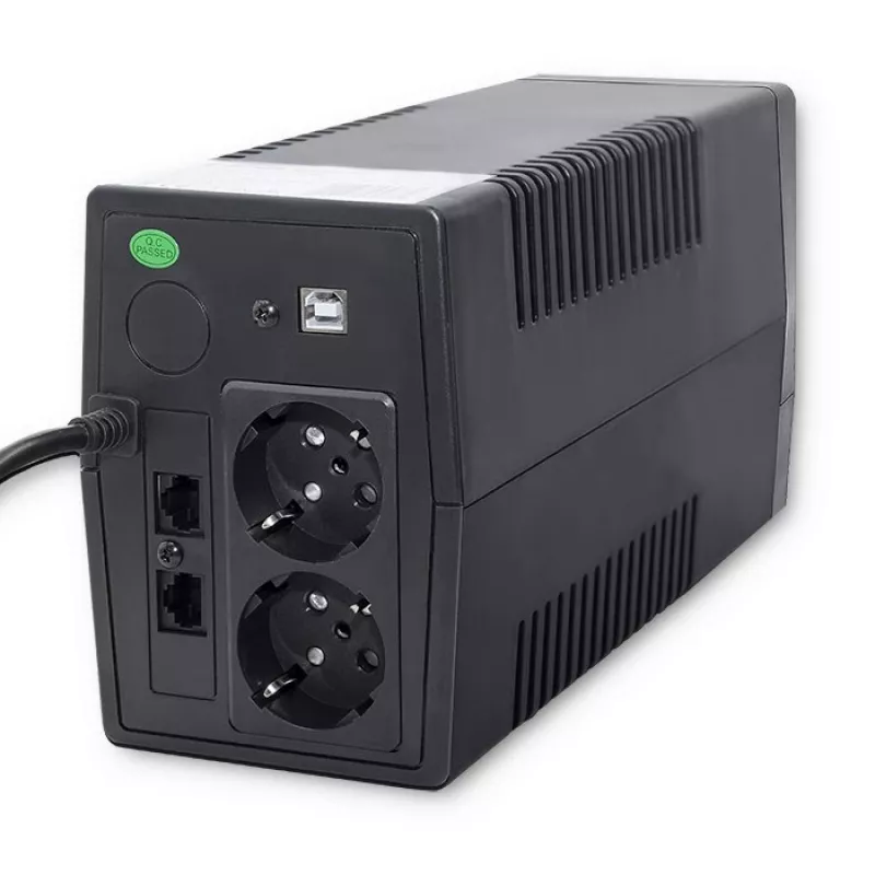 Qoltec Monolith USV (unterbrechungsfreie Stromversorgung) Doppelwandlung (Online) 0,45 kVA 240 W 2 Steckdosen