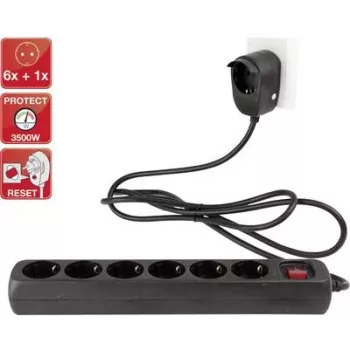 Power Extension REV 0012692514 2m 7 AC Outlets Indoor Schwarz