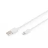DIGITUS - Lightning-Kabel - Lightning (M) zu USB (M) - 1,0 m - Doppelisolierung - Weiß - Vergossen - für Apple iPad/iPhone/iPod (Lightning) (DB-600106-010-W)