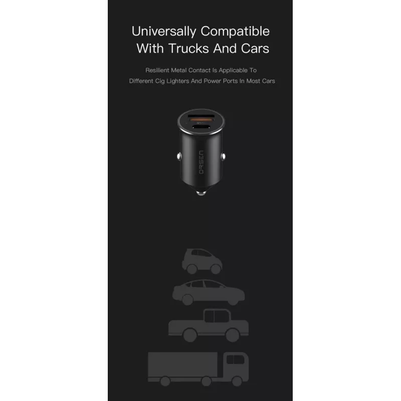 Autoladegerät Orsen C8 45W — 45W USB-C PD Schnellladen, Schwarz