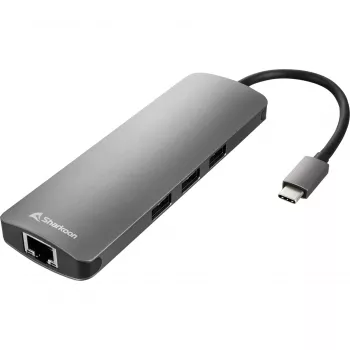 Sharkoon USB 3.0 Type C Combo Adapter Schnittstellenkarten/Adapter HDMI, RJ-45, USB 3.2 Gen 1 (3.1 Gen 1)
