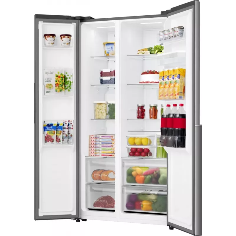 Gorenje HZF55082 NRS917E41XWD G400, Freistehend, Amerikanische Tür, Grau, 2 Tür(en), Touch, LED
