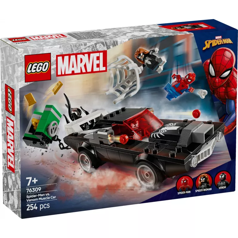 LEGO Marvel Super Heroes Spider-Man vs. Venom Muscle-Car-Bauset 76309 — 254 Teile, 3 Minifiguren, Alter 7+