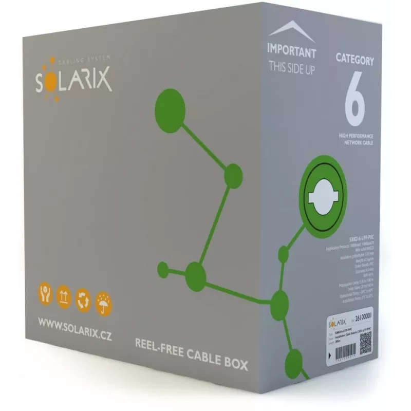 Solarix CAT6 UTP PVC Eca Installationskabel 305 m