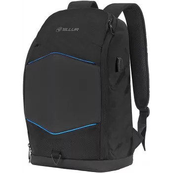 Notebook-Rucksack Tellur TLL611282 mit USB-Anschluss und beleuchtetem Streifen, schwarz