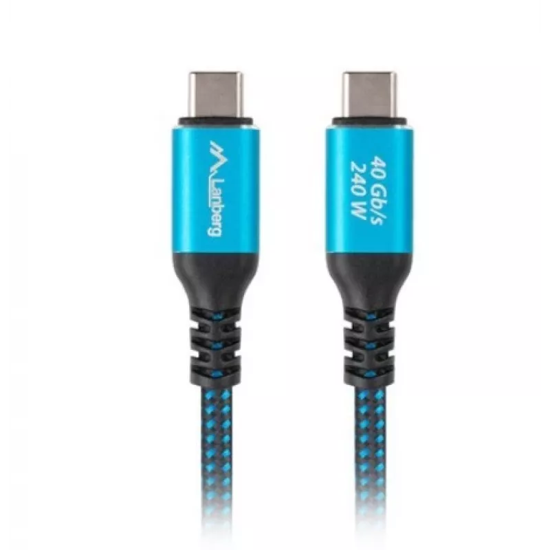 USB-C-zu-USB-C-Kabel LANBERG CA-CMCM-45CU-0020-BK, 240 W PD, 8K@60Hz, 2,0 m