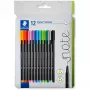 Fineliner Staedtler 334 C12 Superfine Schwarz Blau Grün Grau Hellblau Hellgrün Orange Rosa Rot Violett Gelb 12 Stück