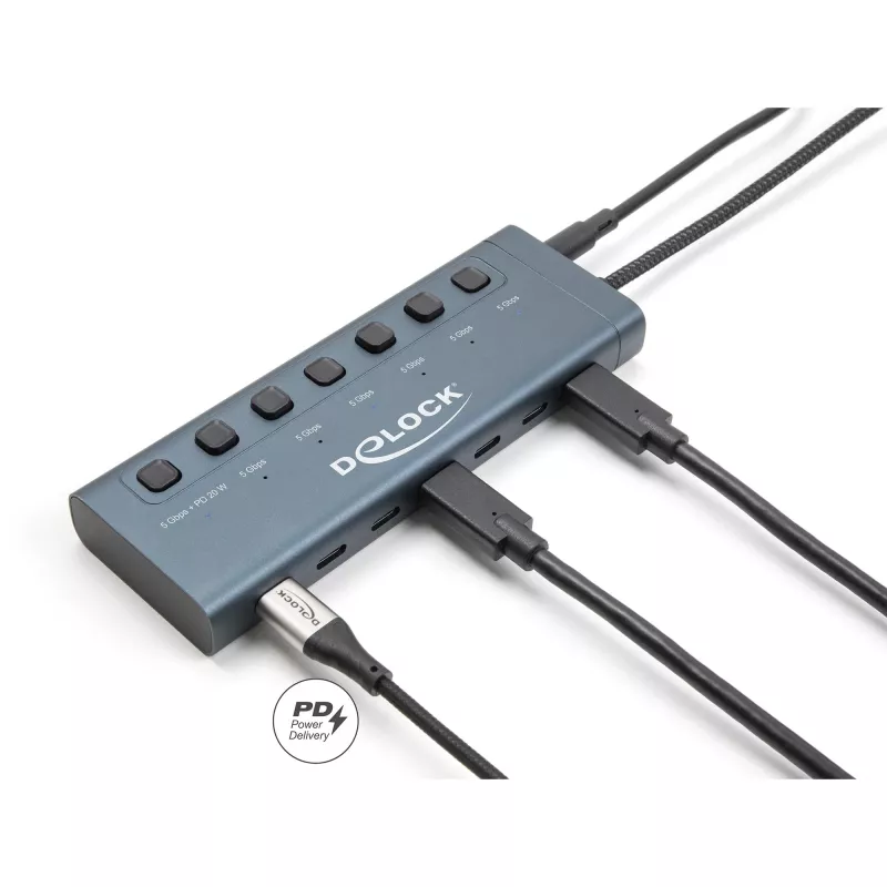 DeLOCK 63410 USB 3.2 Gen 1 Type-C Hub 5000 Mbit/s Blau