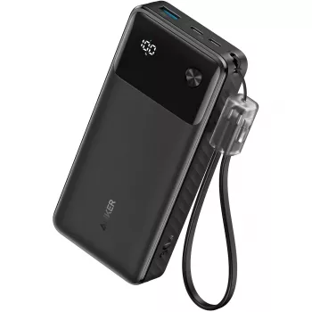 PowerBank mit USB-C-Kabel 20000 mAh 30W Schwarz
