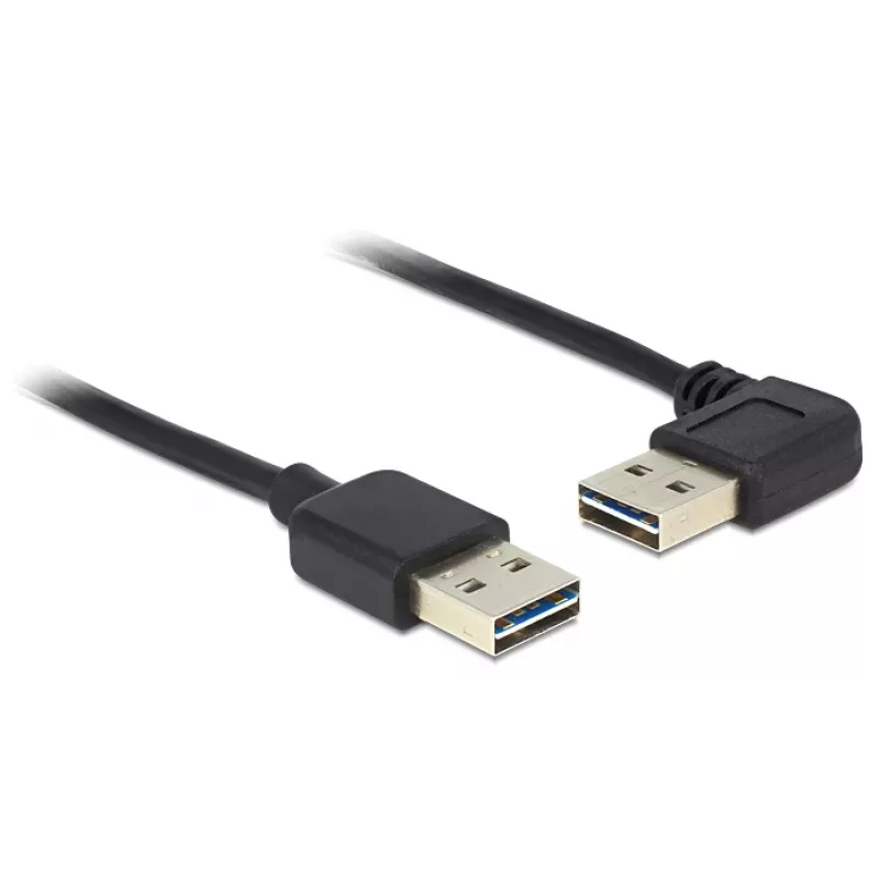 USB-Kabel DeLOCK 1m USB 2.0 A m/m 90° Schwarz