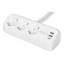 Mehrfachsteckdose DIGITUS 3-fach mit 2×USB-A und 1×USB-C, 3 AC-Steckdosen Typ E/F, 1,5 m Kabel, weiß