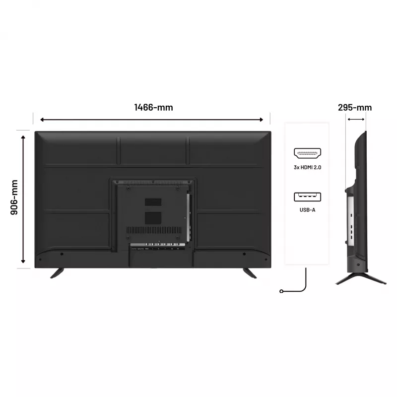 164,0cm/65 (3840x2160) JAPANNEXT JN-IPS650UHD60F 16:9 IPS 60Hz HDMI USB WLAN Lautsprecher Schwarz