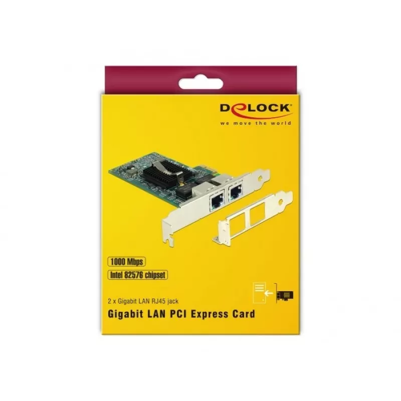 Delock PCIe-Karte 2x Gigabit LAN Netzwerkadapter