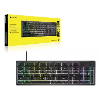 Corsair K55 CORE RGB Tastatur Gaming USB QWERTZ Deutsch Schwarz