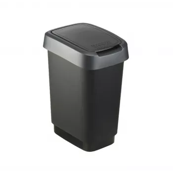 Abfalleimer Rotho Twist 50 L rechteckig Polypropylen, 50 L, 602×298×401 mm, schwarz