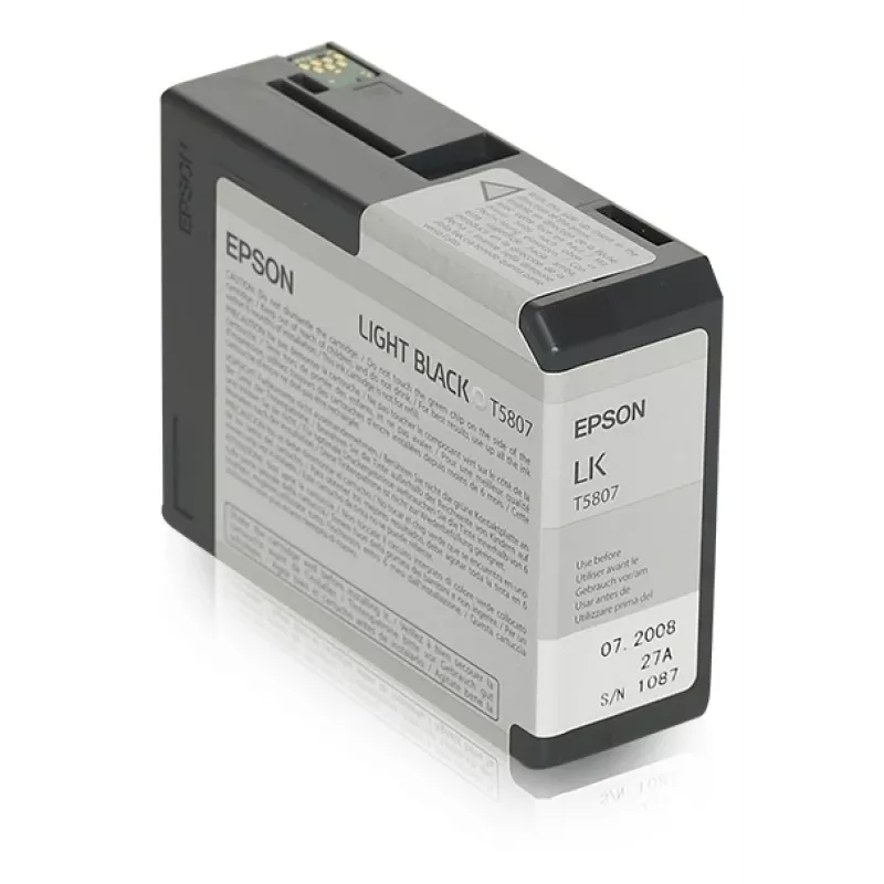 Epson Einzelpackung Light Black T580700, Hellschwarz, Pigmenttinte, 80 ml, 1 Stück