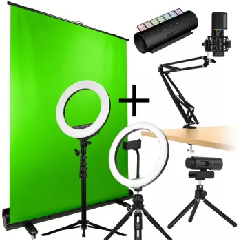 Streamplify Streaming Komplett-Bundle V2 - CAM, MIC, Light 10, Light 14, SCREEN LIFT, HUB CTRL7