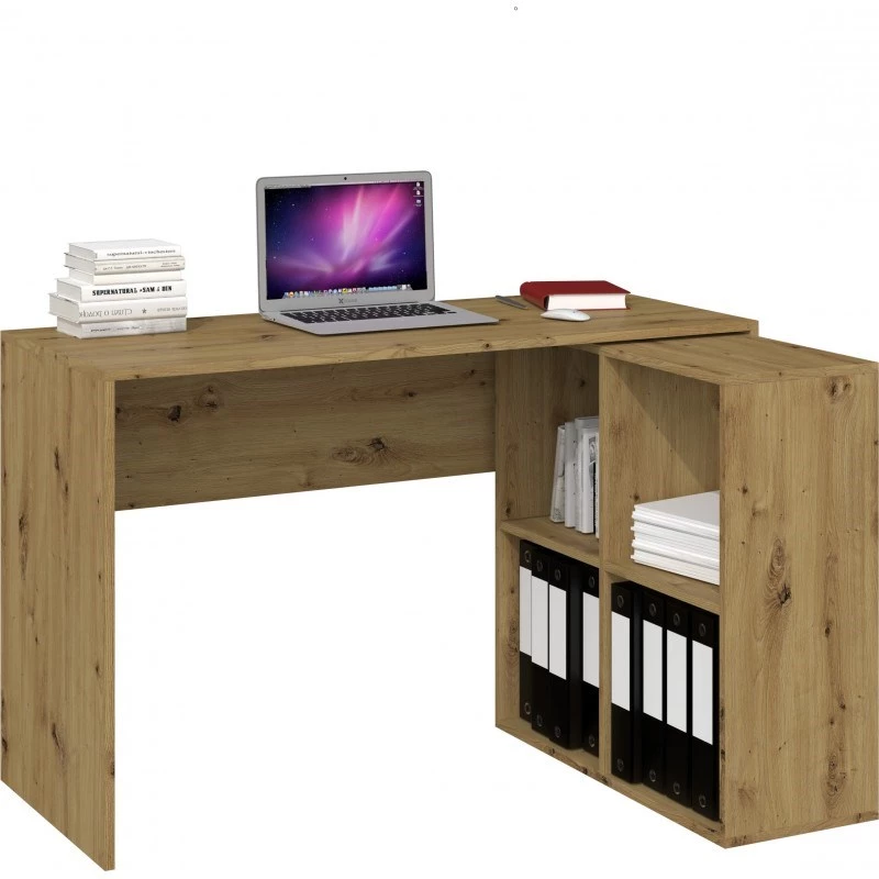 Computer-Schreibtischplatte BIURKO PLUS ARTISAN, gerade rechteckige Platte, Spanplatte, 1200×500×760 mm, Eichenfarbe