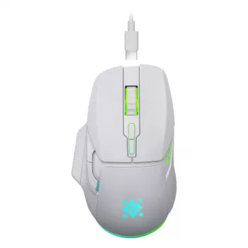 Kabellose Maus DEFENDER Stix GM-009 RF — optisch 3200 DPI, 6 Tasten, beidhändig, USB RF, batteriebetrieben, weiß