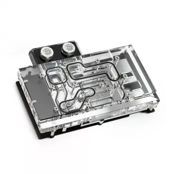 Water block BitsPower Classic VGA BP-VG3070FE — 125×171,4×28,4 mm, 3‑pin RGB, schwarz/silber/transparent