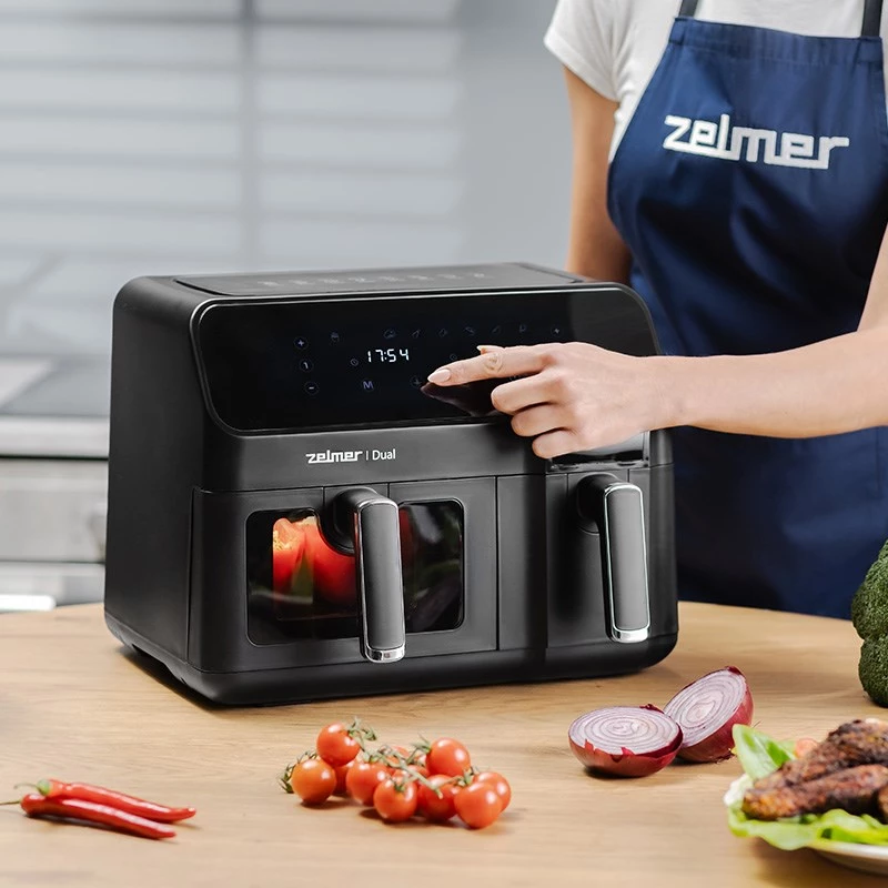 Zelmer ZAF9000 Heißluftfritteuse 5,5 l + 3,5 l 2700 W schwarz