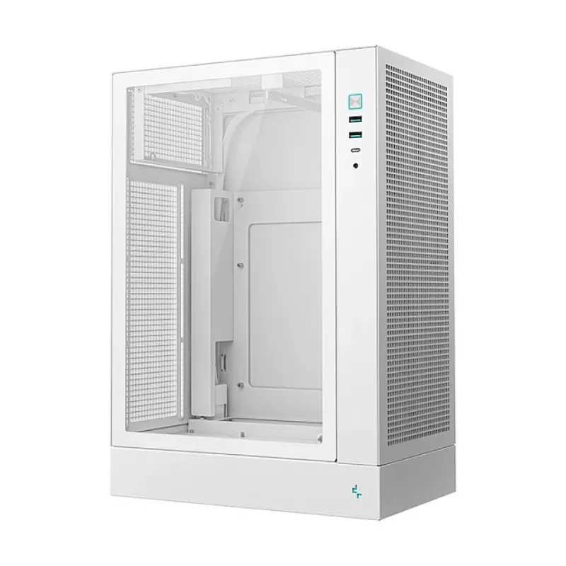 PC-Gehäuse DeepCool CH170 PLUS WH Midi Tower — weiß, gehärtetes Glas, unterstützt Micro ATX/Mini-ITX, GPU bis 34,2 cm, CPU-Kühler-Höhe 164 mm
