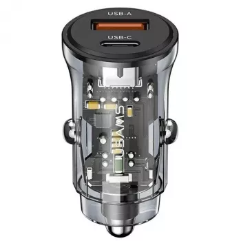 Autoladegerät usams CC164CC01 30W mit 1×USB-A und 1×USB-C für schnelles Laden