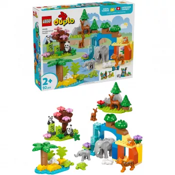LEGO DUPLO Town Wilde Tierfamilien 3-in-1 Spielset 10446 – 92 Teile, ab 2 Jahren, 200×220×340 mm