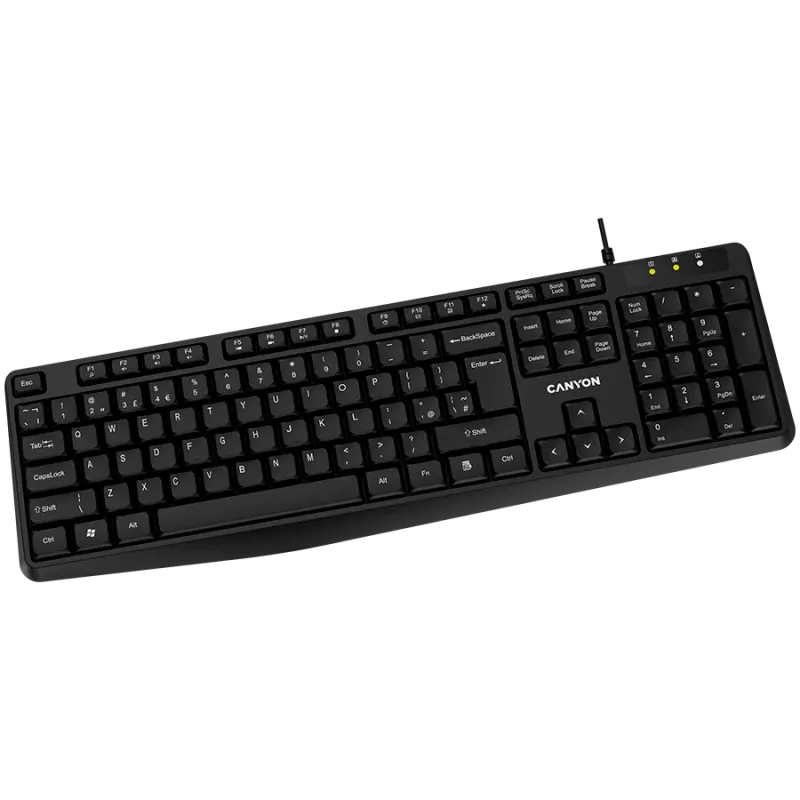 Kabelgebundene Tastatur CANYON KB-1 UK-Layout Schwarz