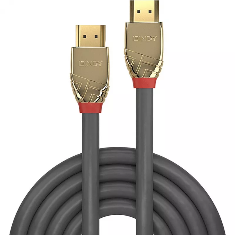 Lindy 5m Ultra High Speed HDMI-Kabel, Gold Line, 5 m, HDMI Typ A (Standard), HDMI Typ A (Standard), Grau