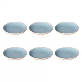Suppenteller Rose&Tulipani Concerto Fuse Azzurro Set mit 6 Stück, 21 cm Durchmesser
