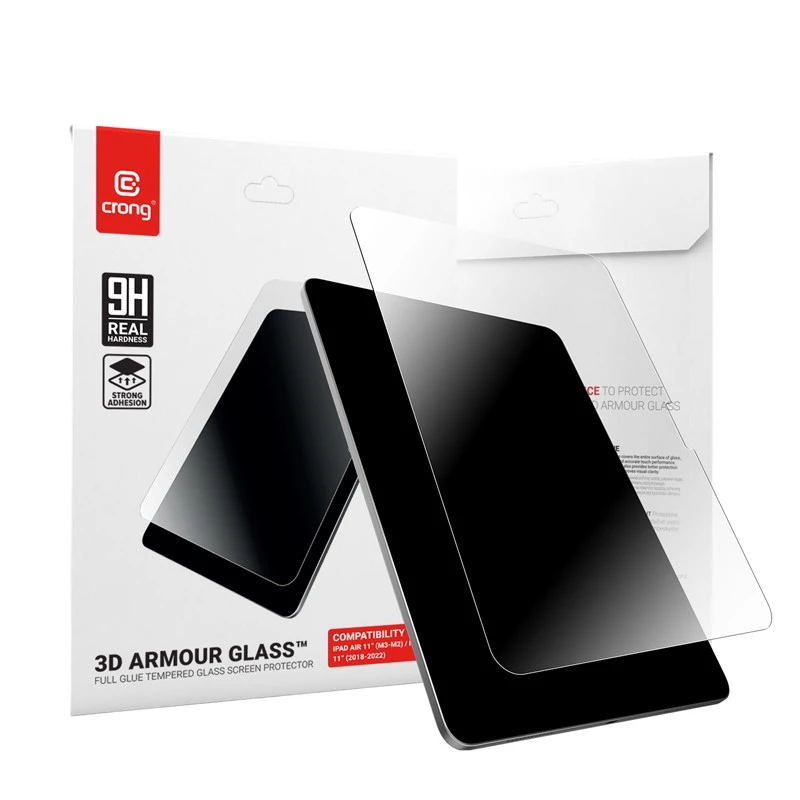 Gehärtetes Glas Displayschutz Crong für iPad Air 11 (M3) — Modell CRG3DAGIPDA11